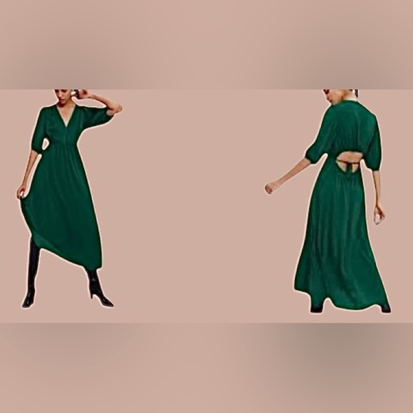 💚GAP! ABSOLUTELY STUNNING! BLOUSON CUTOUT MAXI! PERFECT HOLIDAY DRESS! 🎄 - Picture 1 of 16